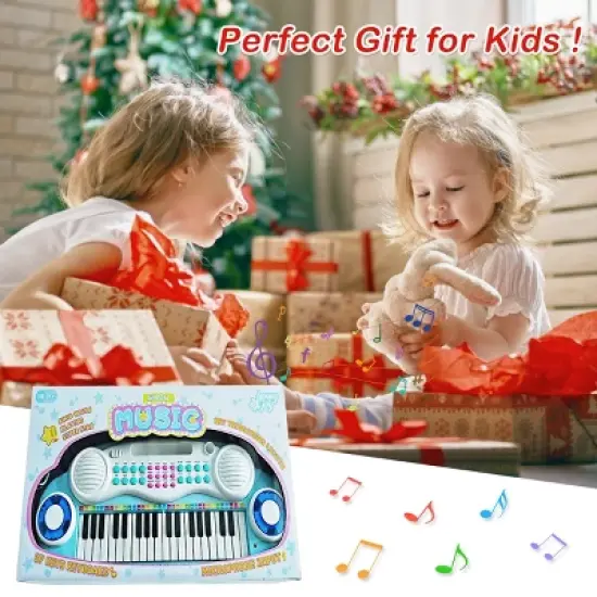 Costway Z-Shaped Kids Toy Keyboard Piano 37-Key Electronic Organ Light w/Microphone image {3}