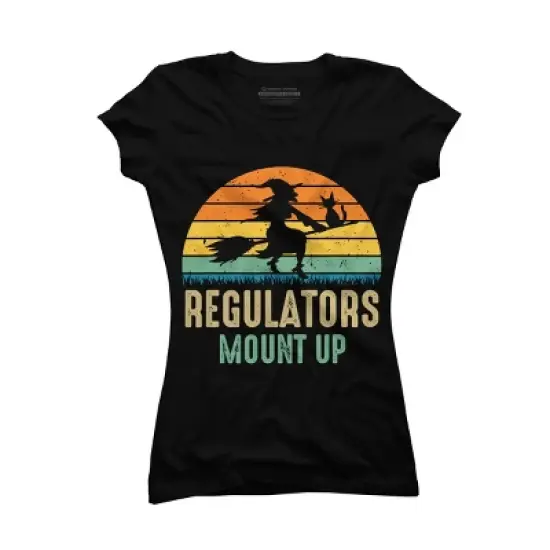 Junior's Design By Humans Regulators Mount Up Halloween Witch By RedBirdLS T-Shirt image {3}