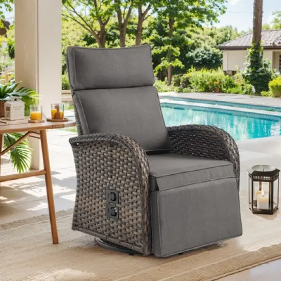 Versatile Outdoor Recliner Swivel Chair image {12}