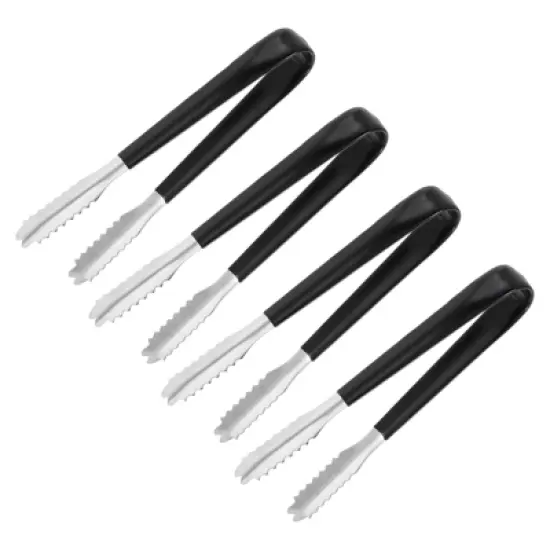 Unique Bargains Stainless Steel Mini Versatile Ice Tong for Dessert Appetizer 4 Pcs image {5}