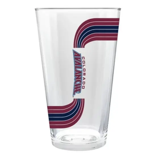 NHL Colorado Avalanche Retro Wave Pint Glass - 16oz image {1}