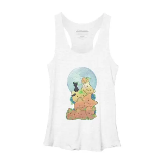 Women's Design By Humans Cat Pumpkin Pile By AwkwardDragon Racerback Tank Top image {8}