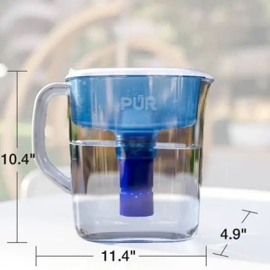 PUR PLUS 11 Cup Water Pitcher Filtration System White/Blue PPT110WA: PUR Filtration, BPA-Free, Dishwasher-Safe, 40-Day Filter Life image {6}