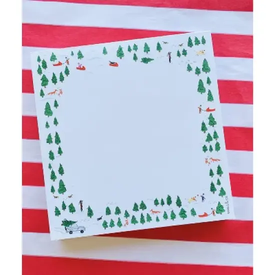 Winter Pine Forest Holiday Notepad by Ramus & Co (100 Heavyweight Tear-Off Sheets) image {1}