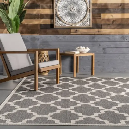 nuLOOM Machine Made Gina Outdoor Moroccan Trellis Area Rug image {7}