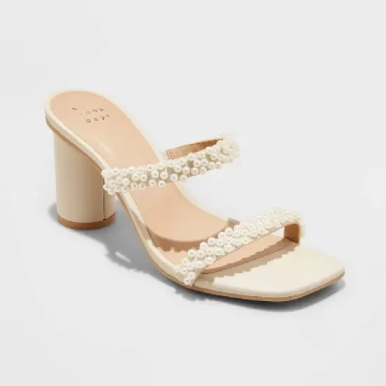 Women's Audra Mule Heels - A New Day&trade; Cream image {4}