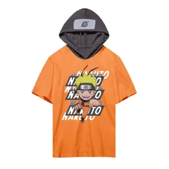 Naruto Cosplay Youth Boys Orange Hooded T-Shirt image {4}