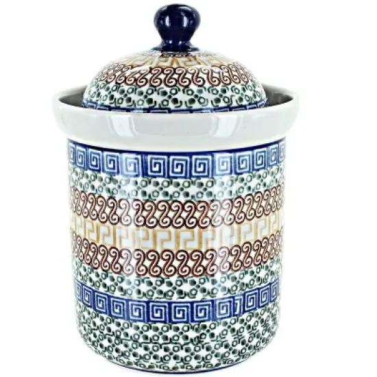 Blue Rose Polish Pottery 492 Ceramika Medium Canister image {1}
