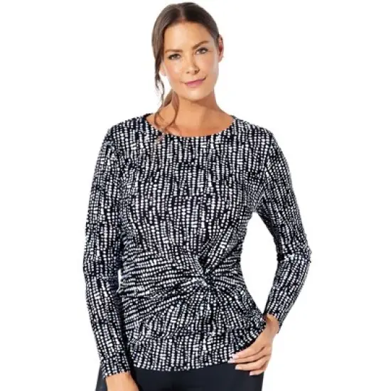 Swimsuits for All Women&rsquo;s Plus Size Long Sleeve Twist Front Tee image {4}