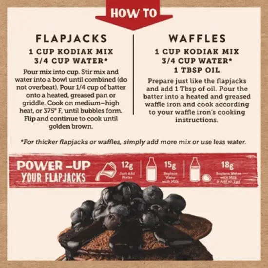 Kodiak Protein-Packed Flapjack & Waffle Mix Dark Chocolate - 18oz image {4}