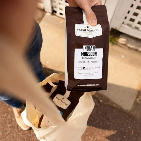 Fresh Roasted Coffee, Indian "Monsoon" Malabar Coffee, Whole Bean image {3}