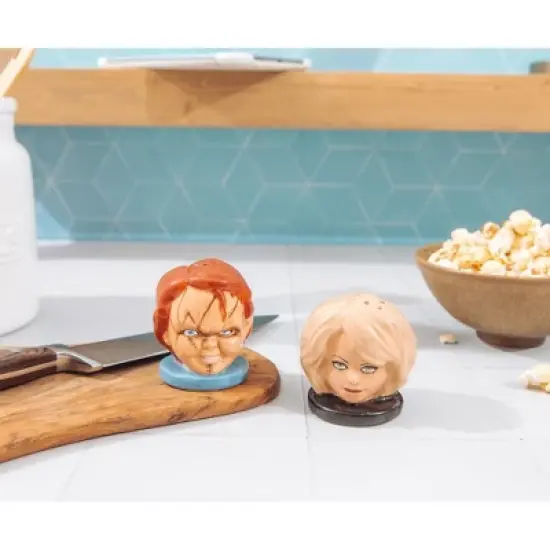 Silver Buffalo Child's Play Chucky and Tiffany Ceramic Salt and Pepper Shaker Set image {8}