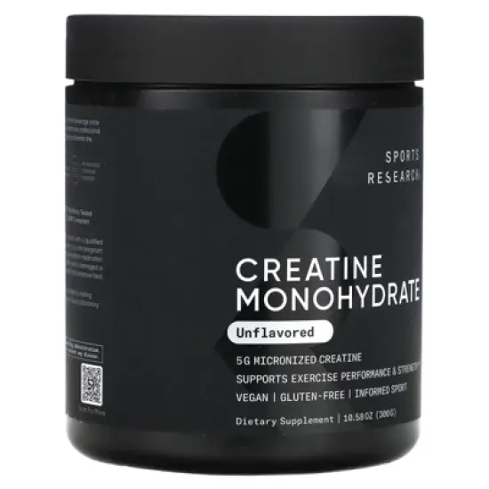 Sports Research Creatine Monohydrate, Unflavored, 10.58 oz (300 g) image {3}