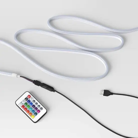 6' LED Neon Rope Light with Remote Control Clear White - Hyde and EEK! Boutique&trade; image {2}