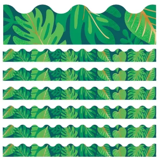 Carson Dellosa Education One World Tropical Leaves Scalloped Border, 39 Feet Per Pack, 6 Packs image {4}