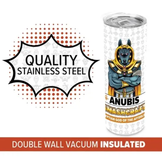 SMASHCRAFT 20 ounce Stainless Steel Double Walled Insulated Travel Tumbler Coffee Mug Cup, Anubis Comic image {3}
