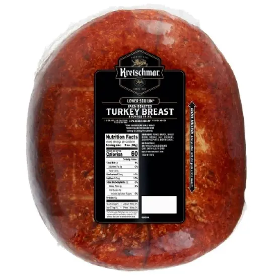 Kretschmar Lower Sodium Oven Roasted Turkey Deli Fresh Sliced - price per lb image {1}