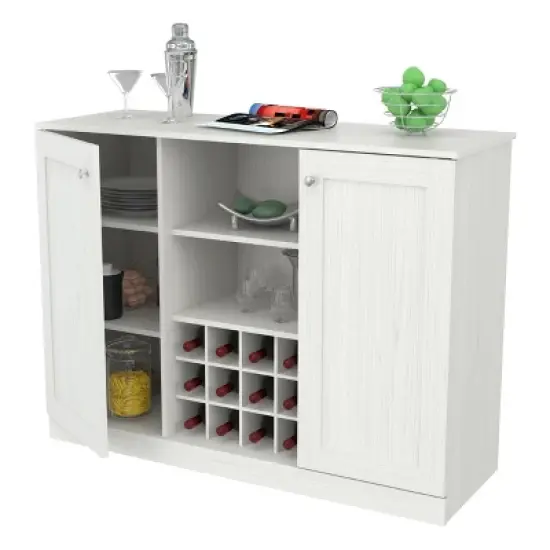2 Doors Buffet Cabinet White - Inval image {3}