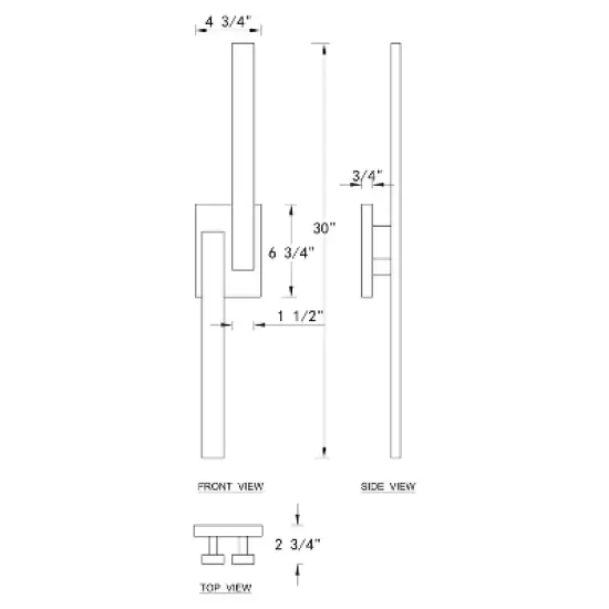 C Cattleya 30in. Black Dimmable 26W LED Outdoor Wall Lantern Sconce with Frosted Glass image {8}