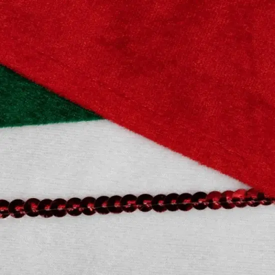 Northlight 18" Red and Green Velvet Sequin Stripe Christmas Stocking image {5}