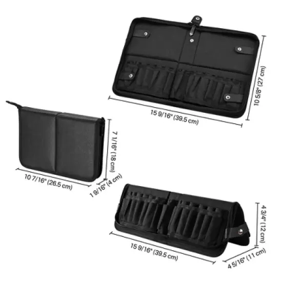 Byootique Makeup Brush Bag Foldable Holder Organizer Portable Travel Artist Case BLACK image {5}