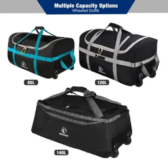 140L Foldable Duffle Bag with Wheels, Large Travel Duffel Bag image {4}