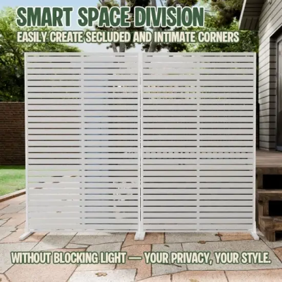 SEVOBAL 2pc Patio Screen Patio Privacy Porch Screen Patio Screens Paged Patio Decorative Screens Patio Screen Decor Outdoor, White, 90.94"*15.75"*72" image {1}