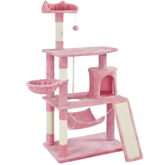 Yaheetech 63.5"H 4-Level Plush Cat tree for Small/Medium Cats image {10}