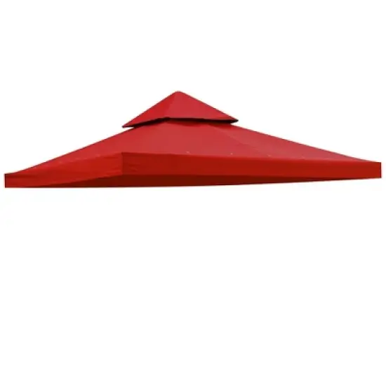 Yescom 10x10Ft UV30+ Gazebo Replacement Top for 2 Tier Outdoor Canopy Cover Patio Backyard Party Deck Red image {9}