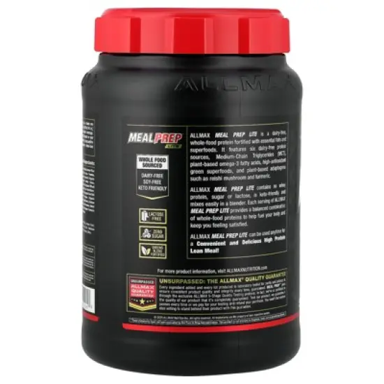 ALLMAX Meal Prep&trade; Lite, Double Chocolate Fudge, 2.32 lbs (1,054 g) image {2}
