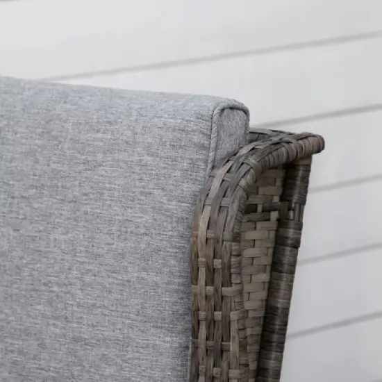 Outsunny Patio Wicker Rocking Chair, Outdoor PE Rattan Swing Chair w/ Soft Cushions, Classic Style for Garden, Patio, Lawn image {4}