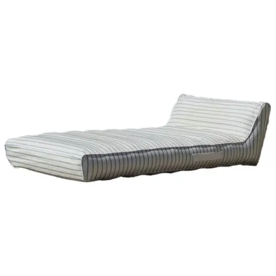 Sunnylife Luxe Lie-On Lounger - La Palma Sage Stripe - Inflatable Pool Float image {10}
