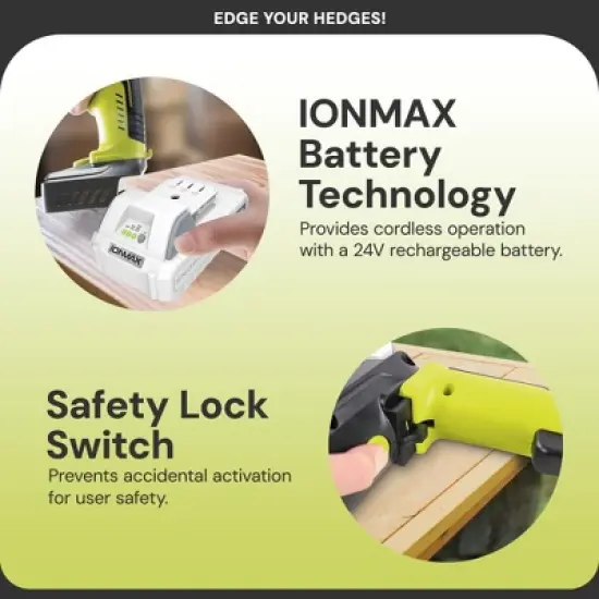 Sun Joe 24V Cordless Handheld Pruner with Battery, Charger & Steel Blades for Trimming Wood, Branches, Twigs and Stems, 80 Watts 24V-PRN1-LTE image {4}