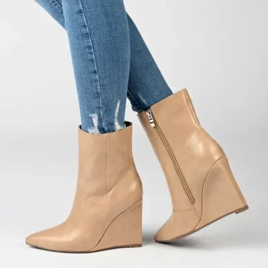 Journee Collection Womens Glorria Tru Comfort Foam Inside Zip Wedge Booties image {8}