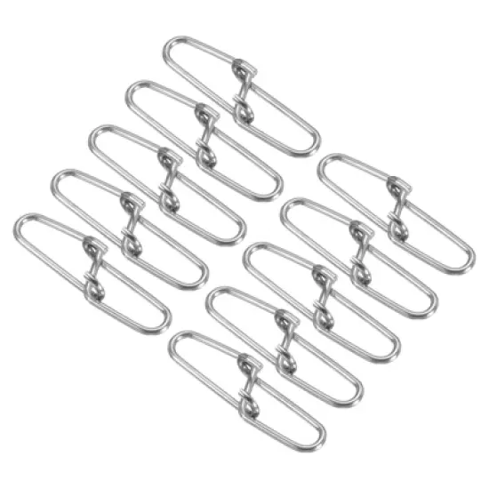 Unique Bargains Stainless Steel Quick Lock Design Fishing Swivels and Snaps 100 Pcs image {6}