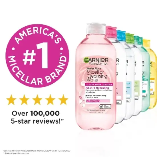 Garnier Micellar Water with Rose Water and Glycerin Hydrating Makeup Remover image {8}