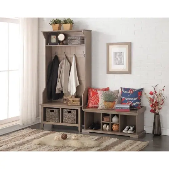 Carolyn Hall Tree Wire Brush Driftwood Brown - Boraam image {3}