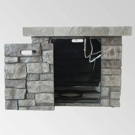 Angeles Outdoor Square Fire Pit - Gray - Christopher Knight Home image {4}