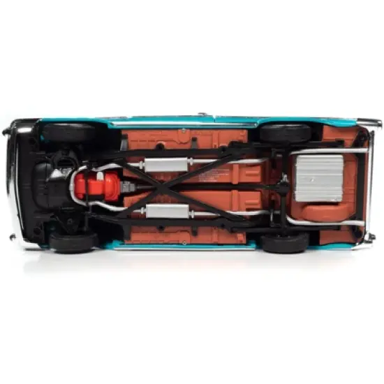 1957 Chevrolet Bel Air Convertible Aqua Blue w/Pink Interior Barbie Silver Screen Machines 1/18 Diecast Model Car by Auto World image {5}