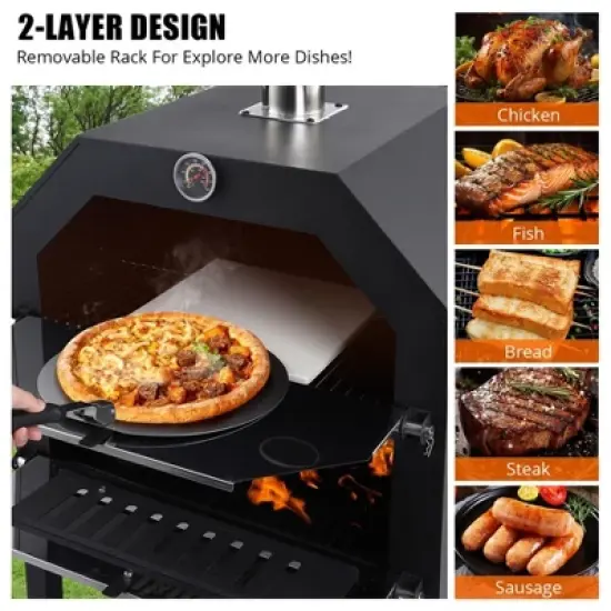 Acekool Wood-Fired Pizza Oven on Wheels for Outside image {2}