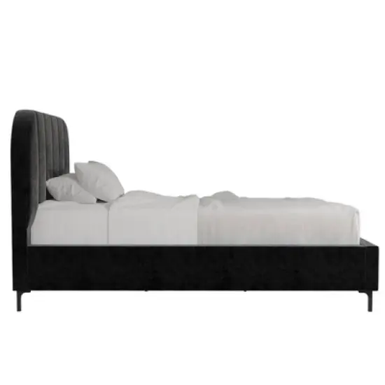 Cara Velvet Upholstered Bed - Room & Joy image {2}