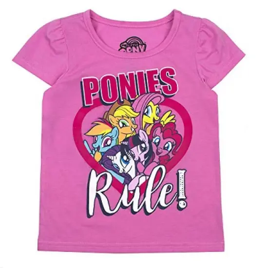 My Little Pony Girl's 3-Pack Ponies Rule! Short Sleeve Graphic Tees For Kids image {2}