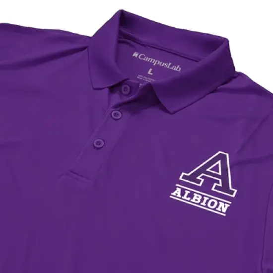 Men's Albion College Adult Polo Left Chest Logo image {3}