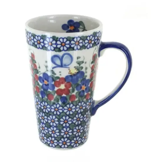 Blue Rose Polish Pottery 468 Vena Large Coffee Mug image {6}