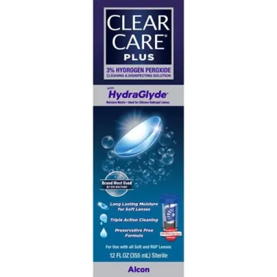 Clear Care Plus with Hydraglyde Cleaning and Disinfecting Contact Lens Solution For Soft Lenses - 12 fl oz image {7}