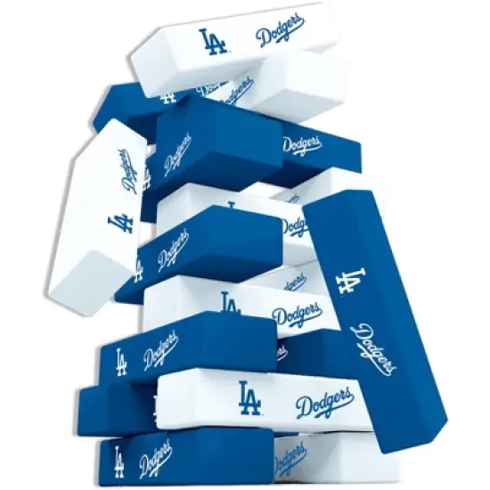 MasterPieces Real Wood Block Tumble Towers - MLB Los Angeles Dodgers image {2}