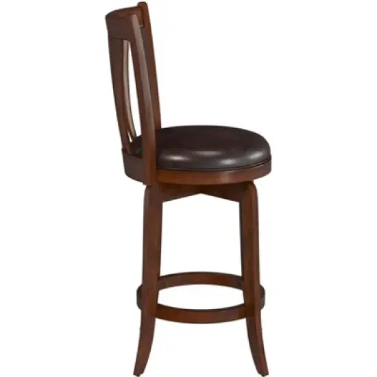 25.5" Savana Swivel Counter Height Barstool Cherry/Black - Hillsdale Furniture image {4}
