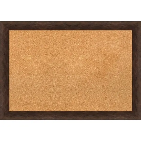 27"x19" Narrow Wood Frame Cork Board Warm Walnut - Amanti Art image {10}