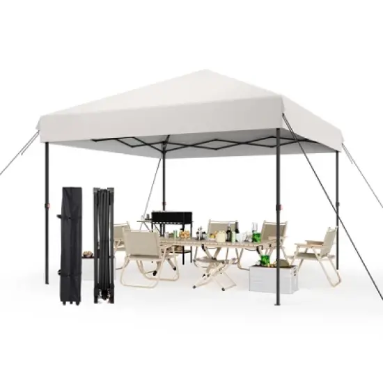 CuisinSmart 10x10 FT Heavy Duty Pop Up Canopy Tent with 1 Removable Mesh Sidewalls, One Person Setup Commercial Shelter for Events, Parties, Camping image {13}
