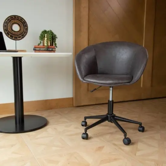 Modern Curved Back Barrel Office Chair - WOVENBYRD image {8}